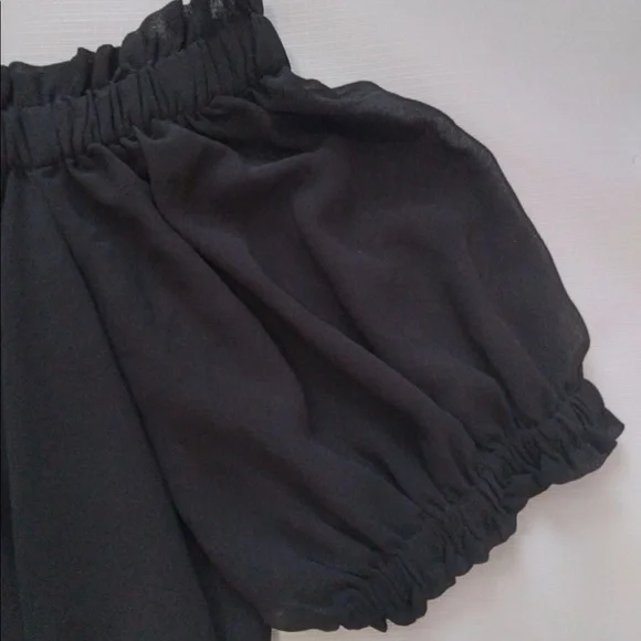 1. State Size Medium Black Ruffle Short Sleeve Off The Shoulder Blouse - Picture 9 of 11